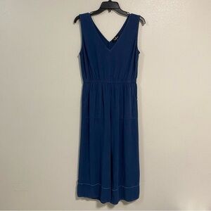 Lulus Jumpsuit Women’s Size Medium Blue Orlee Contrast Stitch Culotte Jumpsuit